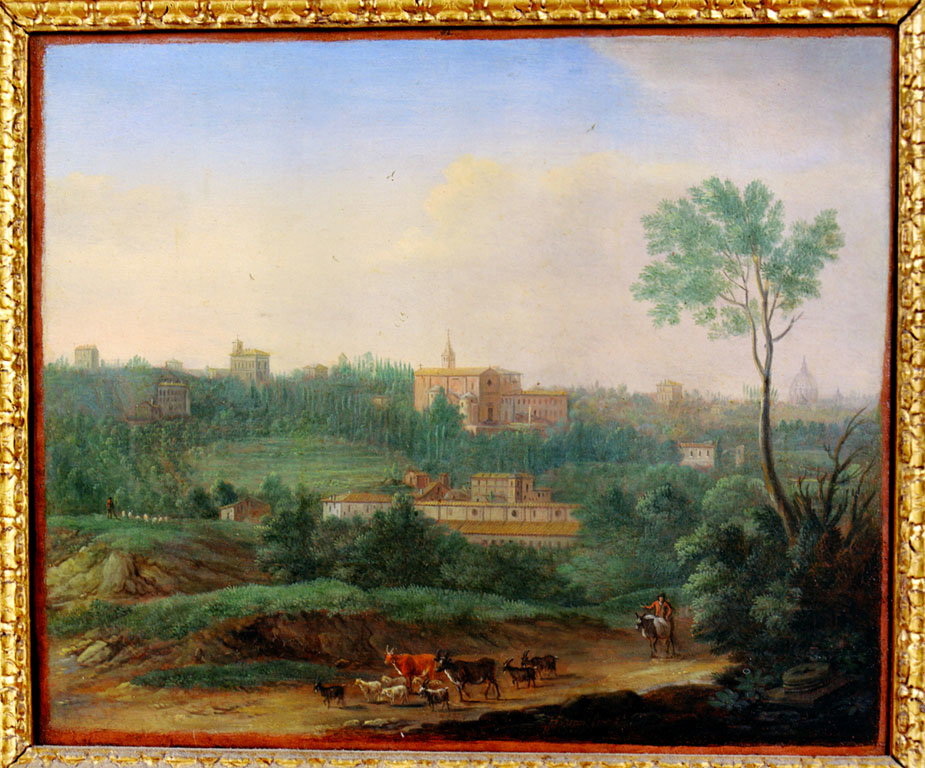 veduta del Gianicolo con chiesa di S. Pietro in Montorio (dipinto) by Van Lint H